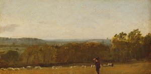 Een Herder in een Landschap kijkt over Dedham Vale naar Langham, c.1810